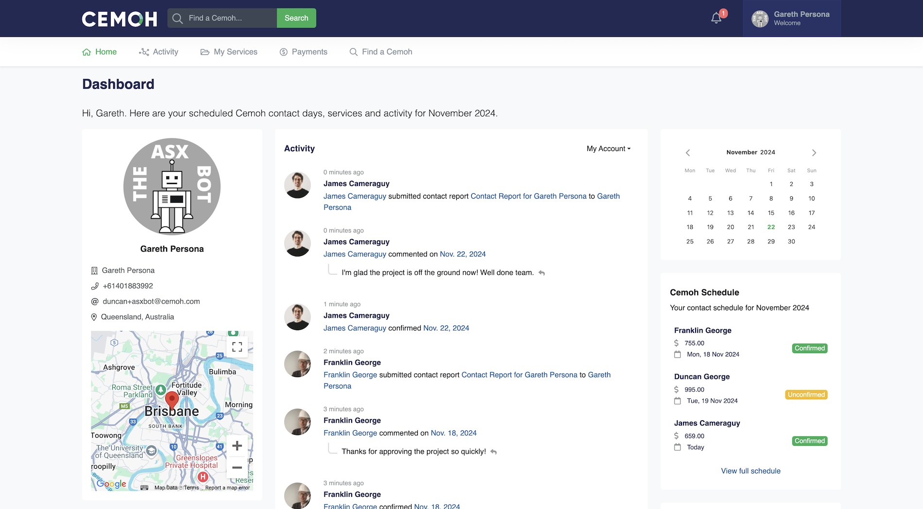 Cemoh platform screenshot