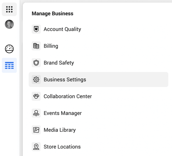 Facebook business manager settings